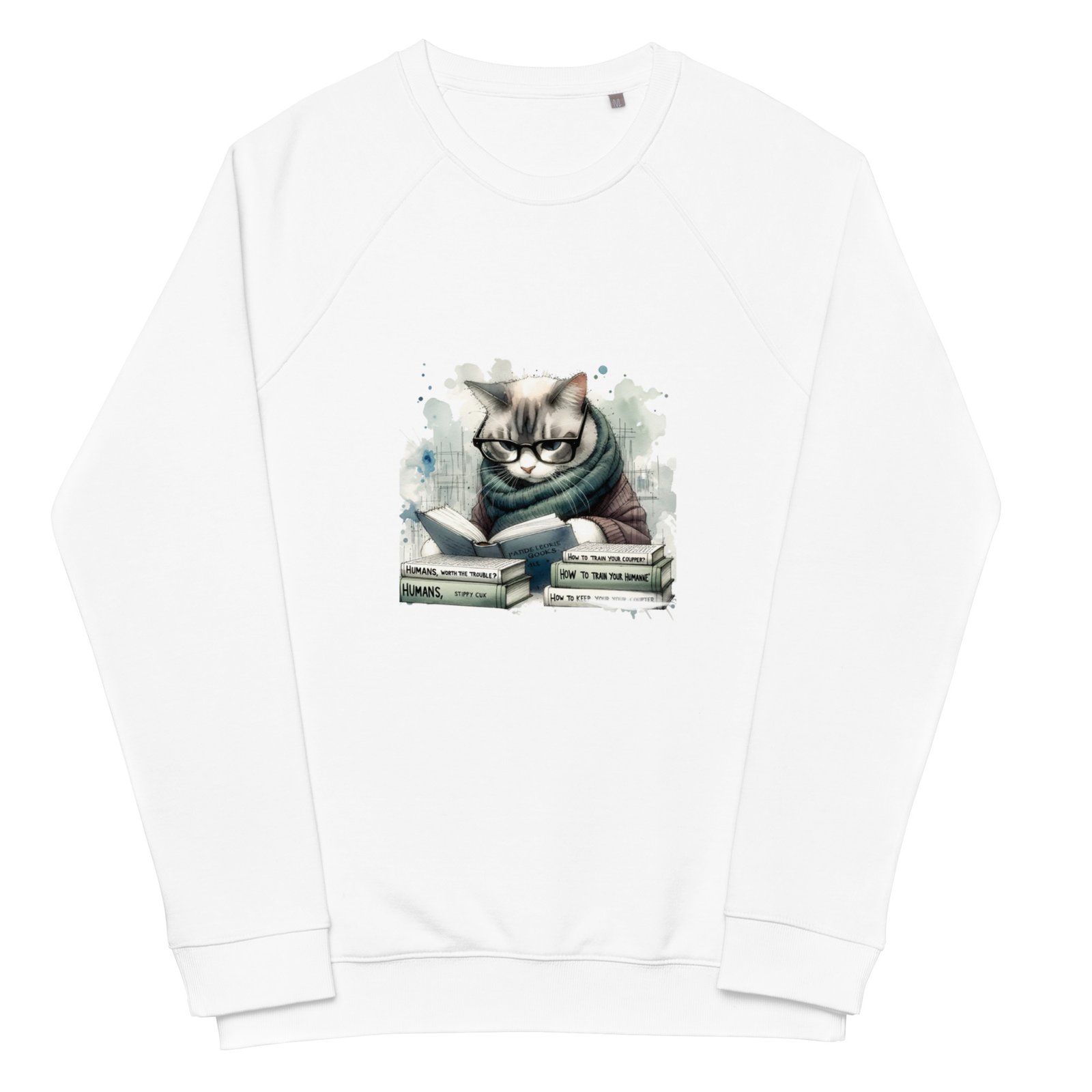 【CPGN】RIBBON CAT RAGLAN PIGMENT SWEATSHIRT Cute Ribbon Bow Embroidered Comfort Colors Lightweight